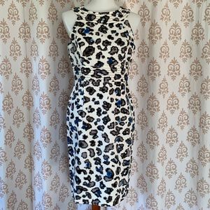 Muse watercolor animal print sheath dress 8